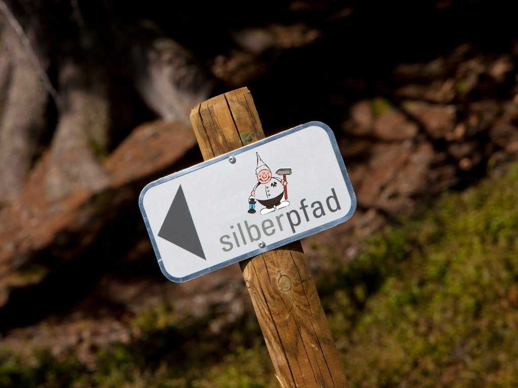 Silberpfad Schild am Montafoner Kristberg